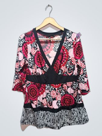 AGB Damen bedrucktes V-Ausschnitt-Top