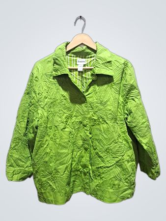 Chico's Grüner bestickter Blazer