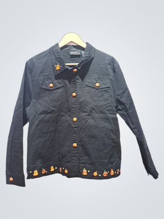 Onque Casuals Schwarze bestickte Kürbisjacke