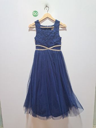 Xtraordinary Blaues Spitzekleid Größe 10