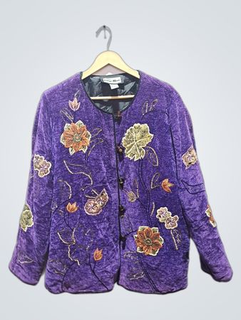 Indigo Moon bestickte Samtjacke