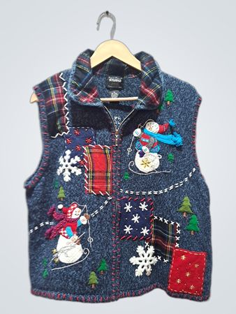Studio Joy Damen Weihnachts-Schneemann-Weste