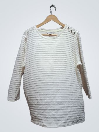 Liz Claiborne White gestreiftes Strickoberteil