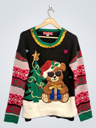 Jolli Days Weihnachts-Pullover mit Teddybär und Weihnachtsbaum
