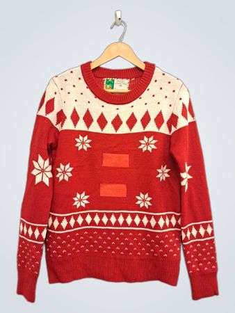 Roter und weißer Weihnachtspullover