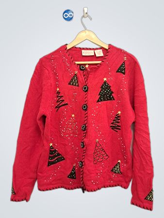 Basic Editions Holiday Weihnachtsbaum-Cardigan
