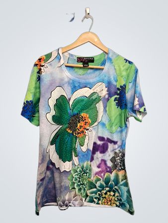 Peck & Peck Floral Print Kurzarm-T-Shirt