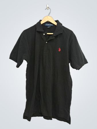 U.S. Polo Assn. Schwarzes kurzärmeliges Polohemd