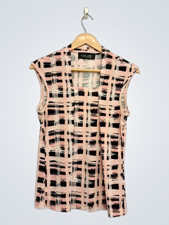 Black Label von Ryan McGinley ärmelloses pink-schwarz kariertes Top