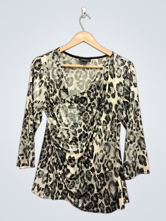 Dressbarn Oberteil mit Leopardenmuster und Raffung