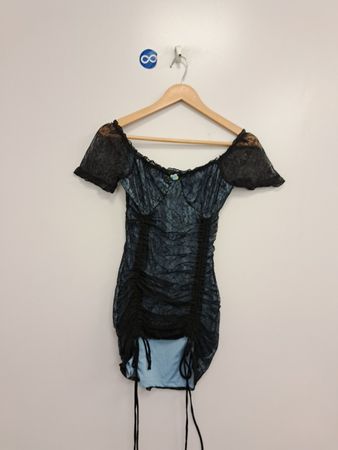dELiA* Black Spitzen-Minikleid mit Raffung