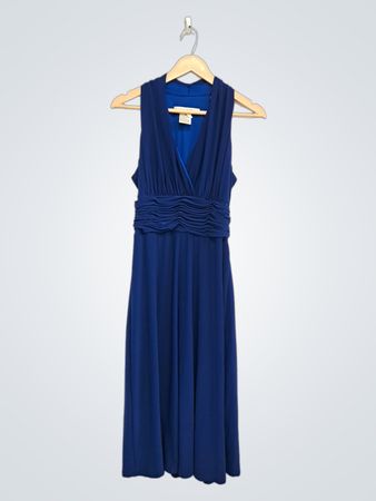 Evan-Picone Blaues Kleid mit geraffter Taille