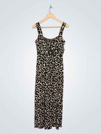 En Focus Studio Giraffe Print Maxikleid