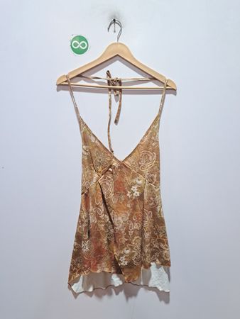Brown Paisley Print Halter Top