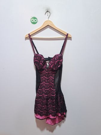 Goldie & Mac Black & Pink Lace Babydoll
