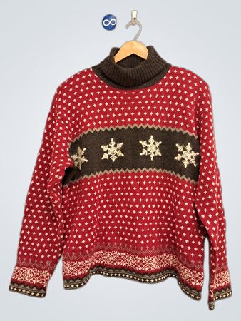Paul Harris Design Schneeflocken-Fair-Isle-Strickrollkragenpullover