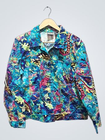 Zugaben von Chico's Women's Colorful Paisley Print Jacket Größe 2