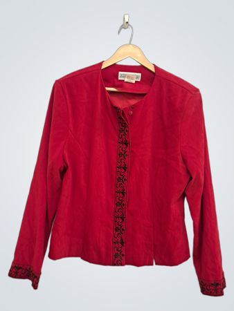 Jessica Howard Red Embroidered Jacket