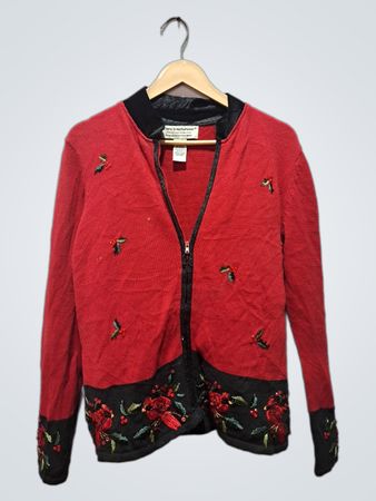 Tiara International Christmas Collection Red Cardigan
