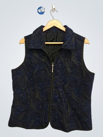 Blue and Black Patterned Vest