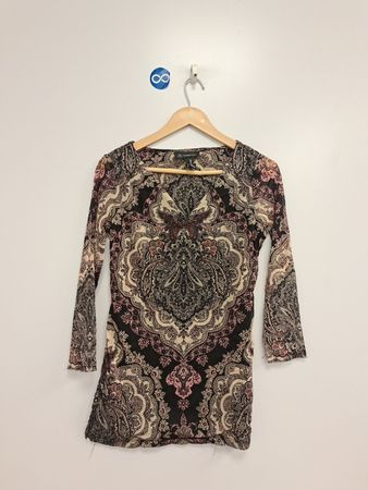 INC International Concepts Women's Paisley Print Long Sleeve Blouse