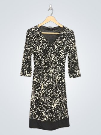 TRISISTO Femme Black and White Abstract Print Dress