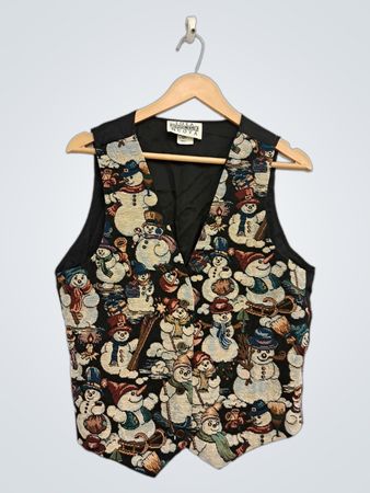 Snowman Print Vest