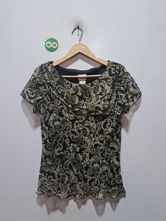 DORBY Women's Short Sleeve Floral Print Top