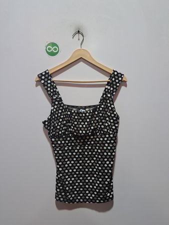 Ann Taylor Black Polka Dot Tank Top