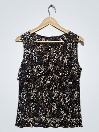 Ashley J Sleeveless Floral Print Top