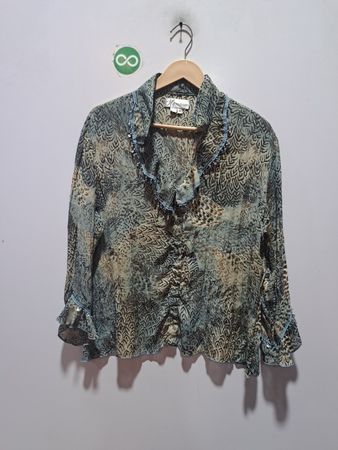 Dressbarn Printed Long-Sleeve Blouse