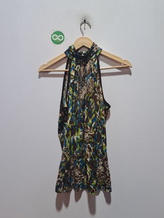 CATO Sleeveless Printed Mock Neck Top