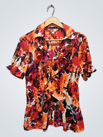 Tradition Women's Floral Ruffle Blouse
