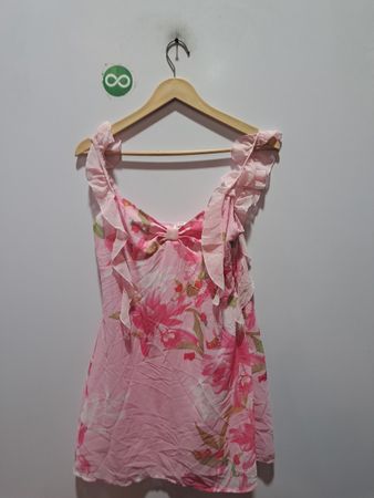 Beginning Collection Pink Floral Ruffle Dress