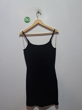 Black Velvet Spaghetti Strap Dress