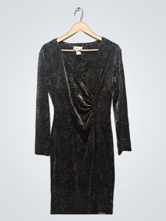 Robbie Bee Snake Print Velvet Dress