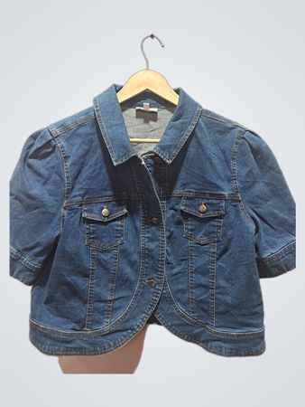 NorthStyle Women's Denim Jacket with Puff Sleeves