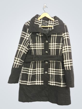 Black Rivet Plaid Coat
