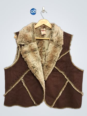 Faded Glory Originals Faux Fur Trimmed Vest