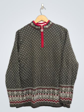 Breckenridge Women's Snowflake Fair Isle Quarter Zip Sweater