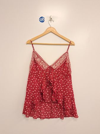 Wild Fable Camisole à volants rouge à motif cachemire