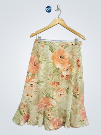 Alfred Dunner Petite Floral Print Midi Skirt