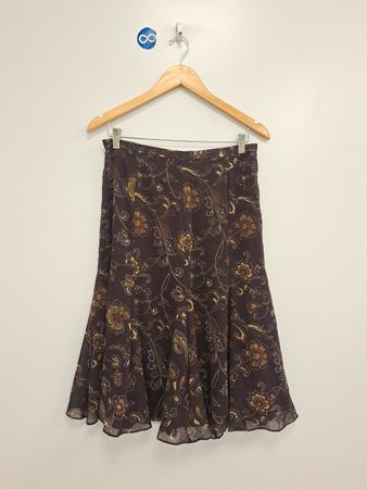 Sag Harbor Floral Print Midi Skirt