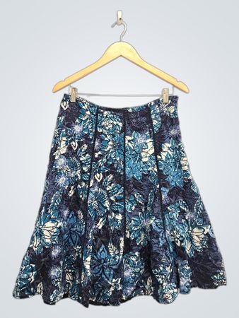 Chico's Floral Print Midi Skirt