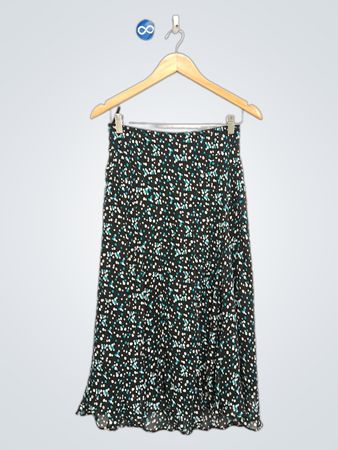 East 5th Women's Black Floral Print Midi Skirt