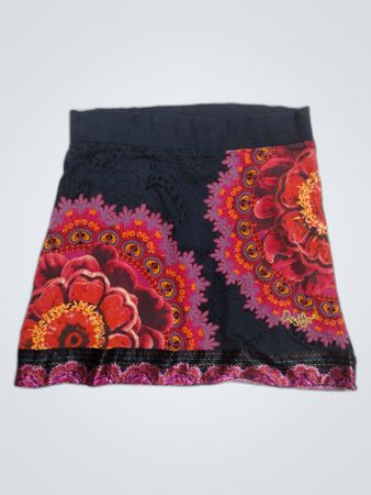 Desigual Rainbow Floral Print Mini Skirt