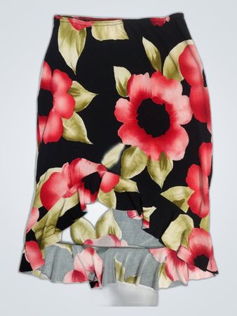 Floral Print Ruffle Mini Skirt