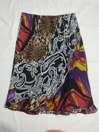 Multicolor Leopard and Paisley Print Mini Skirt
