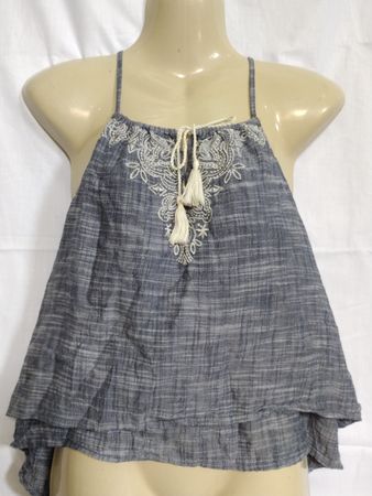 Abercrombie & Fitch Embroidered Sleeveless Top