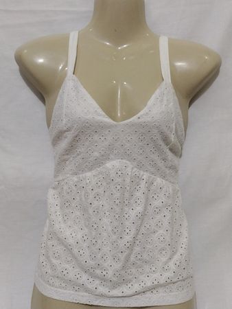 White Eyelet Crochet Cami Top